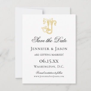 Save The Date COULEURS MODIFIABLES JJ Monogram JJ Mariage de log