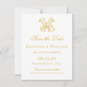 Save The Date COULEURS MODIFIABLES KW Monogramme WK Monogramme