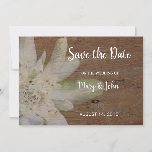 Save The Date Country Mountain Mariage Edelweiss Enregistrer la (Devant)