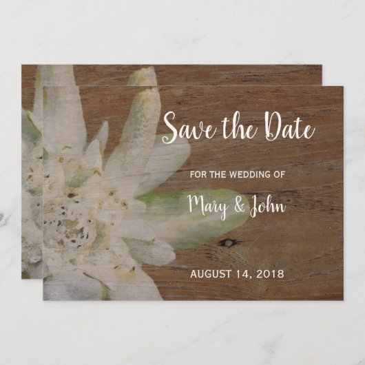 Save The Date Country Mountain Mariage Edelweiss Enregistrer la  (Devant / Derrière)