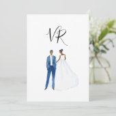 Save The Date Couple afro-américain illustré (Debout devant)