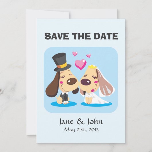 Save The Date Couple de chien marié (Devant)