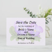 Save The Date Couple de Pensées Violet Clair et Blanc (Debout devant)