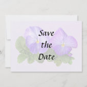 Save The Date Couple de Pensées Violet Clair et Blanc (Dos)