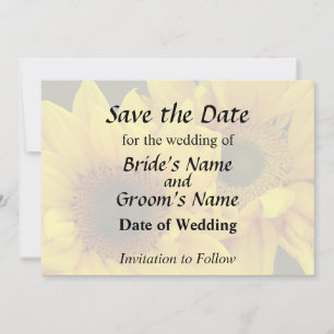 Save The Date Couple de tournesols bras dessus bras dessous