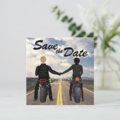 Save The Date Couple équitation Motos Mariage de route et de cha (Debout devant)