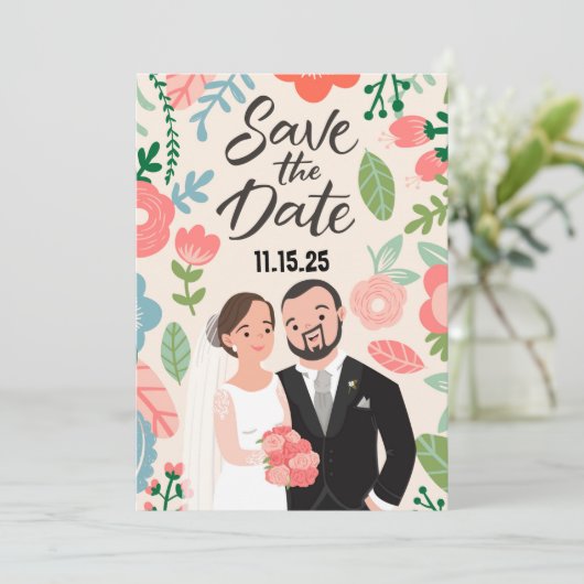 Save The Date Couple Heureux (Debout devant)