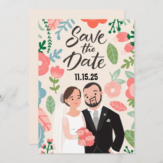 Save The Date Couple Heureux (Devant / Derrière)