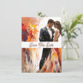 Save The Date Couple Mariage de automne d'automne Enregistrer la (Debout devant)