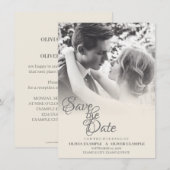 Save The Date Couple mariage en monochrome (Devant / Derrière)