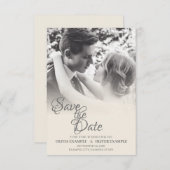 Save The Date Couple mariage en monochrome (Devant / Derrière)