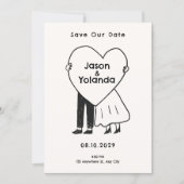 Save The Date Couple mignon dessiné à la main (Devant)