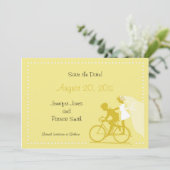 Save The Date Couple moderne CUTE sur vélo Enregistrer la date (Debout devant)