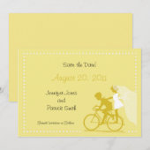 Save The Date Couple moderne CUTE sur vélo Enregistrer la date (Devant / Derrière)