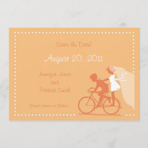 Save The Date Couple moderne CUTE sur vélo Enregistrer la date