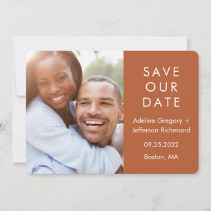 Save The Date Couple Moderne en TERRACOTTA Photo Mariage
