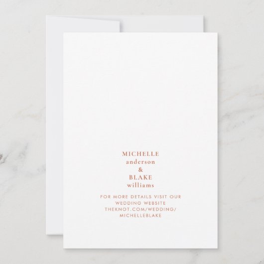 Save The Date Couple Muted B/W Photo Terracotta Enregistrer la d (Dos)