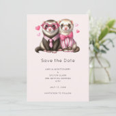 Save The Date Couple Otter mignon en Mariage d'amour (Debout devant)