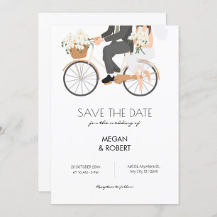 Save The Date Couple romantique à cheval un mariage de vélo