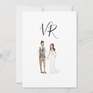 Save The Date Couple simple illustré