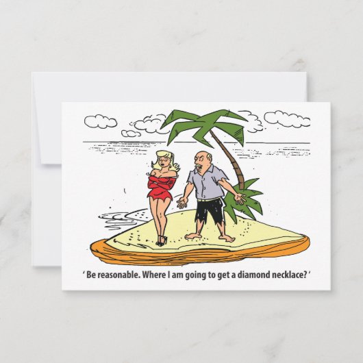 Save The Date Couple sur une île déserte, drôle (Devant)