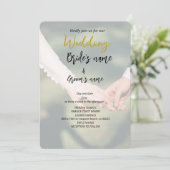 Save The Date couple tenant la main mariage (Debout devant)