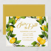 Save The Date Couronne de jardin au citron moderne | Mariage (Devant / Derrière)
