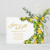 Save The Date Couronne de jardin au citron moderne | Mariage (Debout devant)