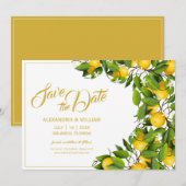 Save The Date Couronne de jardin au citron moderne | Mariage (Devant / Derrière)
