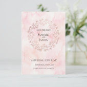 Save The Date Couronne de mariage rose poudré (Debout devant)