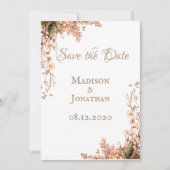 Save The Date Couronne de récolte Écriture élégante Mariage d'au (Devant)