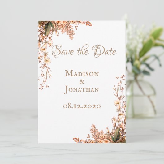 Save The Date Couronne de récolte Script Élégant Mariage d'autom (Debout devant)