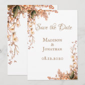 Save The Date Couronne de récolte Script Élégant Mariage d'autom (Devant / Derrière)