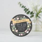 Save The Date Couronne de style boho rustique sur tableau noir p (Debout devant)