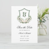 Save The Date Couronne florale blanche Couronne de mariage (Debout devant)