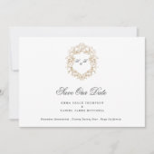 Save The Date Couronne florale classique Monogramme Mariage (Devant)