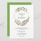 Save The Date Couronne florale or enregistrer la date (Devant / Derrière)