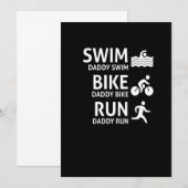 Save The Date Course de vélo de natation papa - Drôle Triathlon (Devant / Derrière)