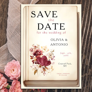 Save The Date Couverture de livre de bibliothèque vintage élégan