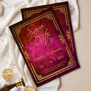 Save The Date Couverture de livre de conte de fée vintage magent