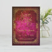 Save The Date Couverture de livre Royal Magenta Conte de fée vin (Debout devant)