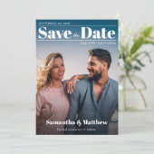 Save The Date Couverture de magazine moderne avec typographie bl (Debout devant)