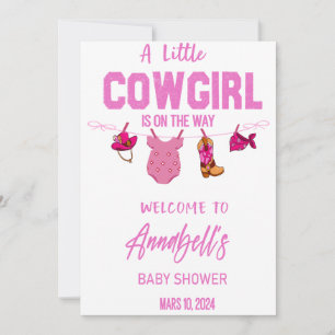 Save The Date Cowboy Welcome Baby shower Sign, Wild West Baby
