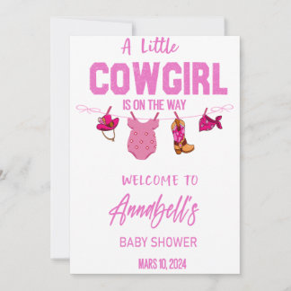 Save The Date Cowboy Welcome Baby shower Sign, Wild West Baby