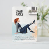 Save The Date Crab Kicks Fitness Card with Pink Backing (Debout devant)