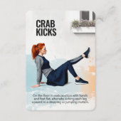 Save The Date Crab Kicks Fitness Card with Pink Backing (Devant)