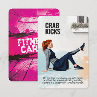 Save The Date Crab Kicks Fitness Card with Pink Backing