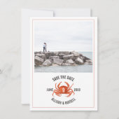 Save The Date Crabe bleu En vichy crabe rustique Mariage photo (Devant)