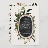 Save The Date Craie rustique + tranche de bois baby shower invit (Devant / Derrière)