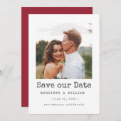 Save The Date Cranberry CARRÉ Photo mariage enregistrer la date (Devant / Derrière)